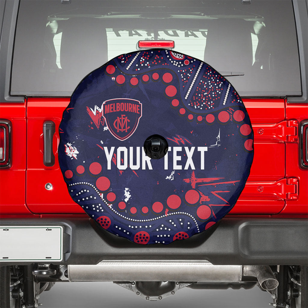 Personalized Melbourne Demons Spare Tire Cover Aboriginal Pattern with Graffiti Style