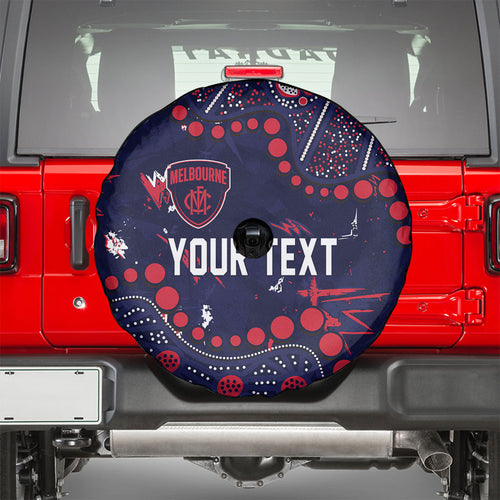 Personalized Melbourne Demons Spare Tire Cover Aboriginal Pattern with Graffiti Style