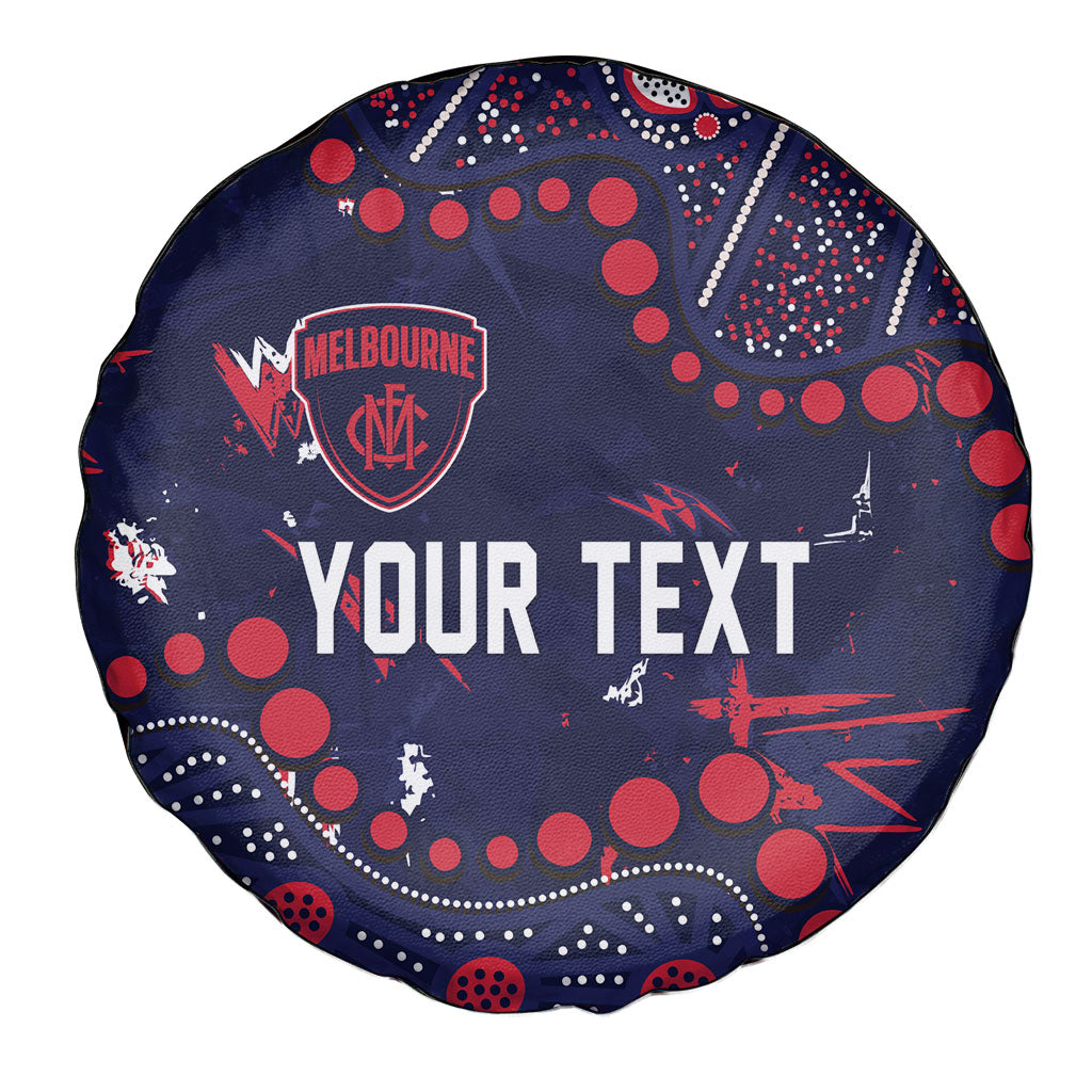 Personalized Melbourne Demons Spare Tire Cover Aboriginal Pattern with Graffiti Style