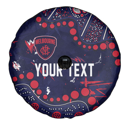 Personalized Melbourne Demons Spare Tire Cover Aboriginal Pattern with Graffiti Style