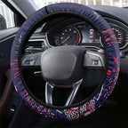 Melbourne Demons Steering Wheel Cover Aboriginal Pattern with Graffiti Style
