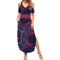Personalized Melbourne Demons Summer Maxi Dress Aboriginal Pattern with Graffiti Style