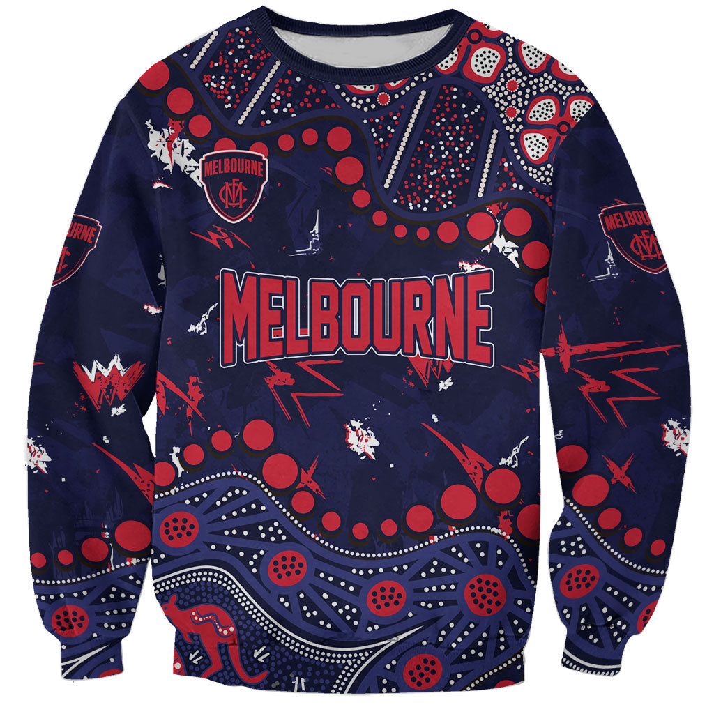 Personalized Melbourne Demons Sweatshirt Aboriginal Pattern with Graffiti Style
