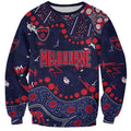 Personalized Melbourne Demons Sweatshirt Aboriginal Pattern with Graffiti Style