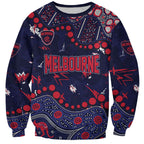 Personalized Melbourne Demons Sweatshirt Aboriginal Pattern with Graffiti Style