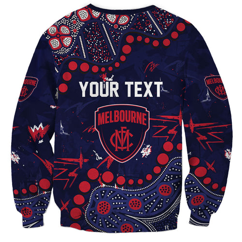 Personalized Melbourne Demons Sweatshirt Aboriginal Pattern with Graffiti Style