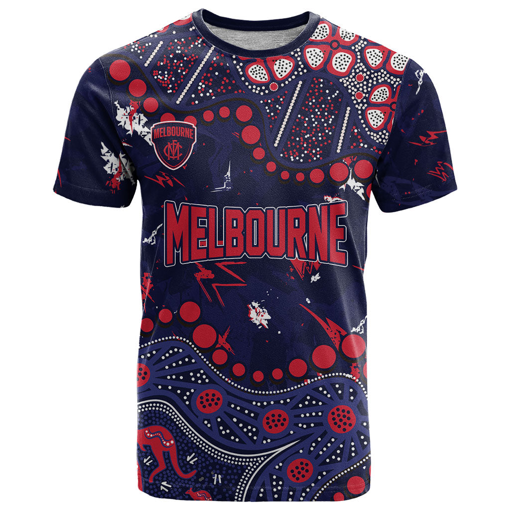 Personalized Melbourne Demons T Shirt Aboriginal Pattern with Graffiti Style