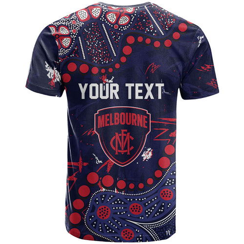 Personalized Melbourne Demons T Shirt Aboriginal Pattern with Graffiti Style