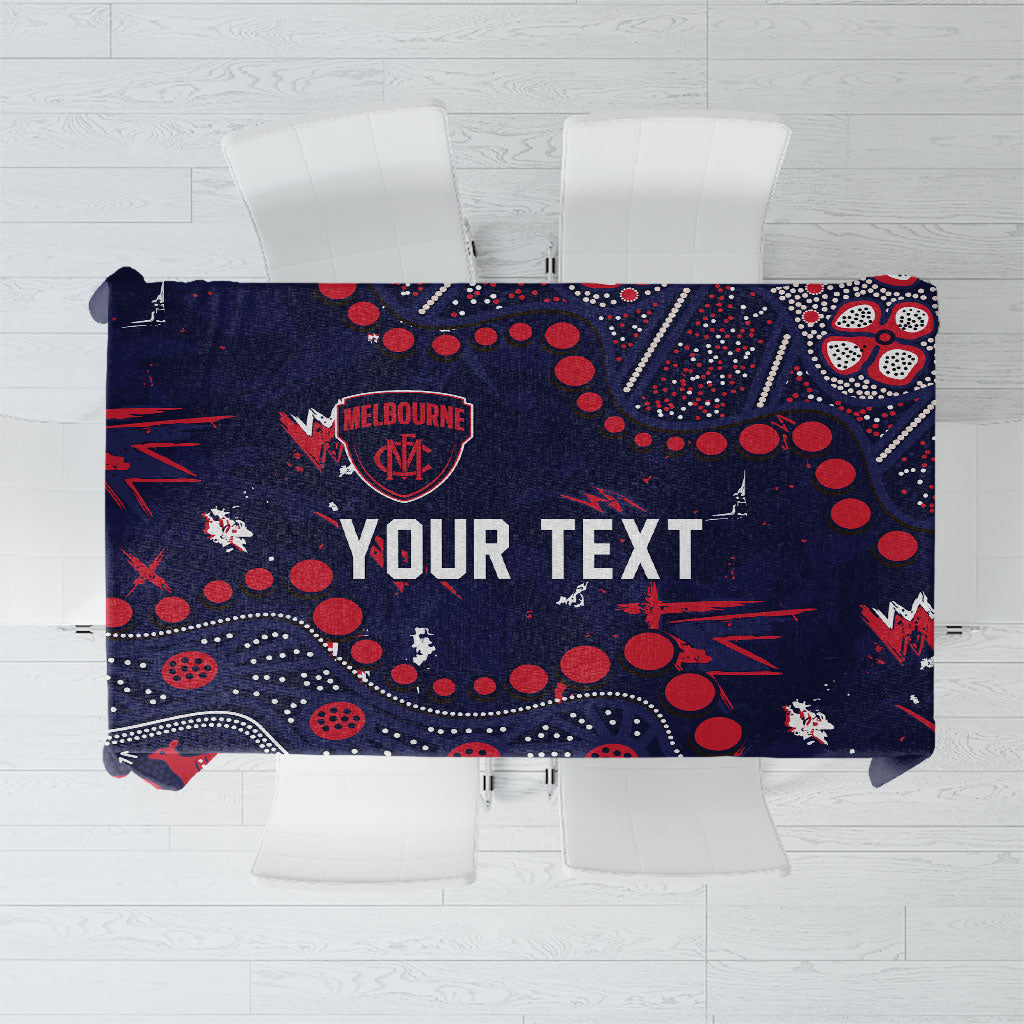 Personalized Melbourne Demons Tablecloth Aboriginal Pattern with Graffiti Style