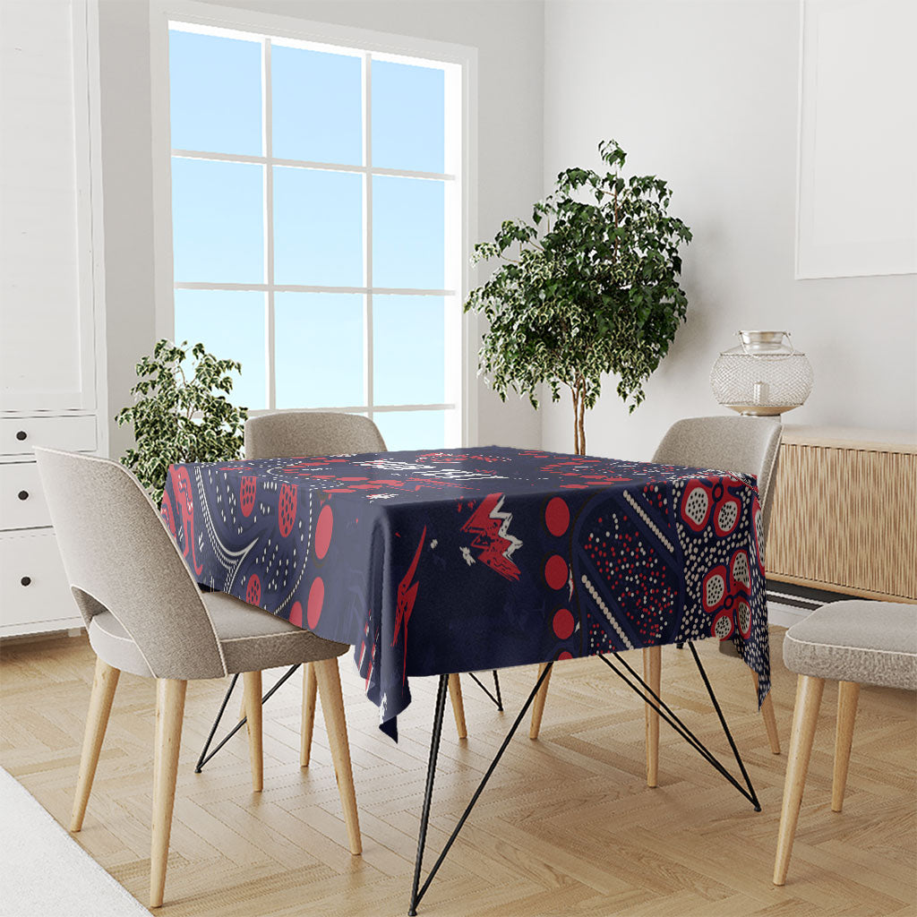 Personalized Melbourne Demons Tablecloth Aboriginal Pattern with Graffiti Style