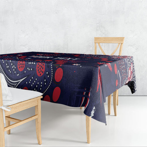 Personalized Melbourne Demons Tablecloth Aboriginal Pattern with Graffiti Style