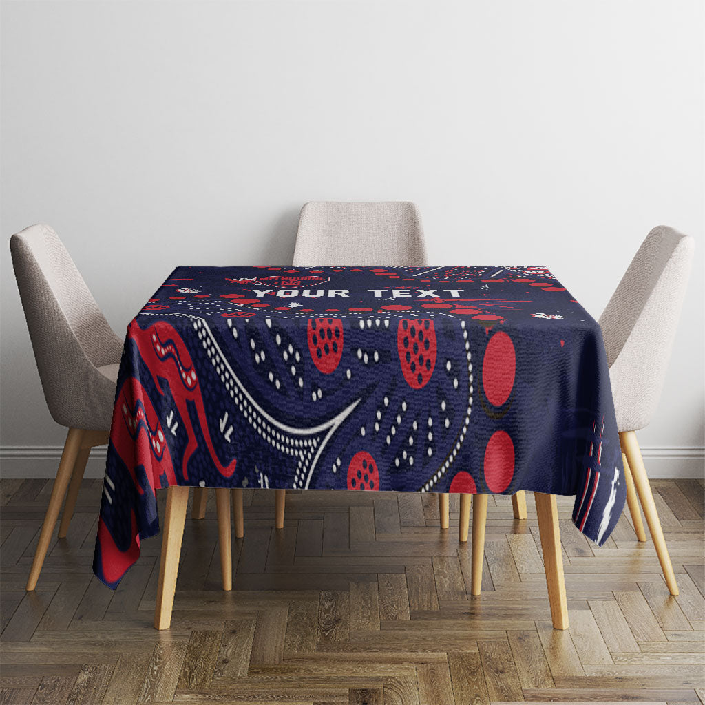 Personalized Melbourne Demons Tablecloth Aboriginal Pattern with Graffiti Style
