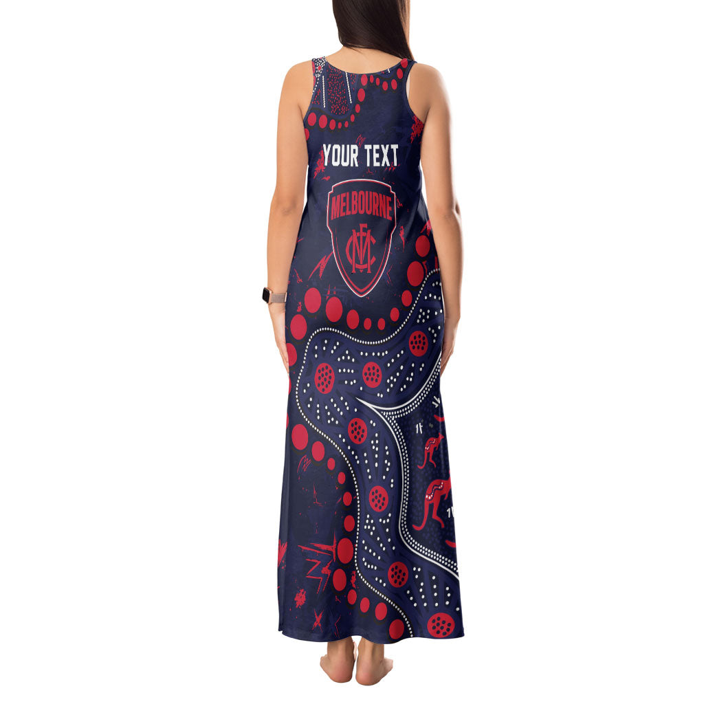Personalized Melbourne Demons Tank Maxi Dress Aboriginal Pattern with Graffiti Style
