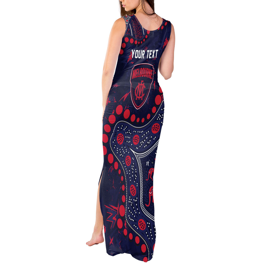 Personalized Melbourne Demons Tank Maxi Dress Aboriginal Pattern with Graffiti Style