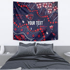 Personalized Melbourne Demons Tapestry Aboriginal Pattern with Graffiti Style