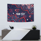 Personalized Melbourne Demons Tapestry Aboriginal Pattern with Graffiti Style