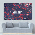 Personalized Melbourne Demons Tapestry Aboriginal Pattern with Graffiti Style