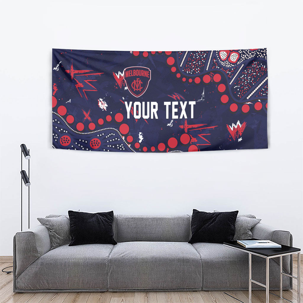 Personalized Melbourne Demons Tapestry Aboriginal Pattern with Graffiti Style