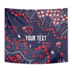 Personalized Melbourne Demons Tapestry Aboriginal Pattern with Graffiti Style