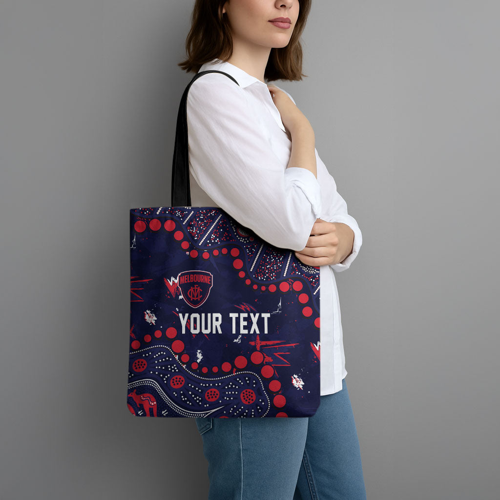 Personalized Melbourne Demons Tote Bag Aboriginal Pattern with Graffiti Style