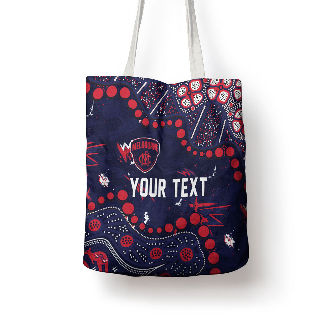 Personalized Melbourne Demons Tote Bag Aboriginal Pattern with Graffiti Style