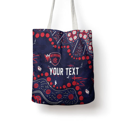 Personalized Melbourne Demons Tote Bag Aboriginal Pattern with Graffiti Style