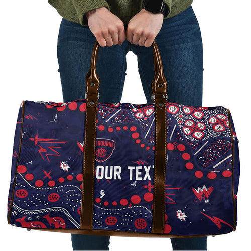 Personalized Melbourne Demons Travel Bag Aboriginal Pattern with Graffiti Style