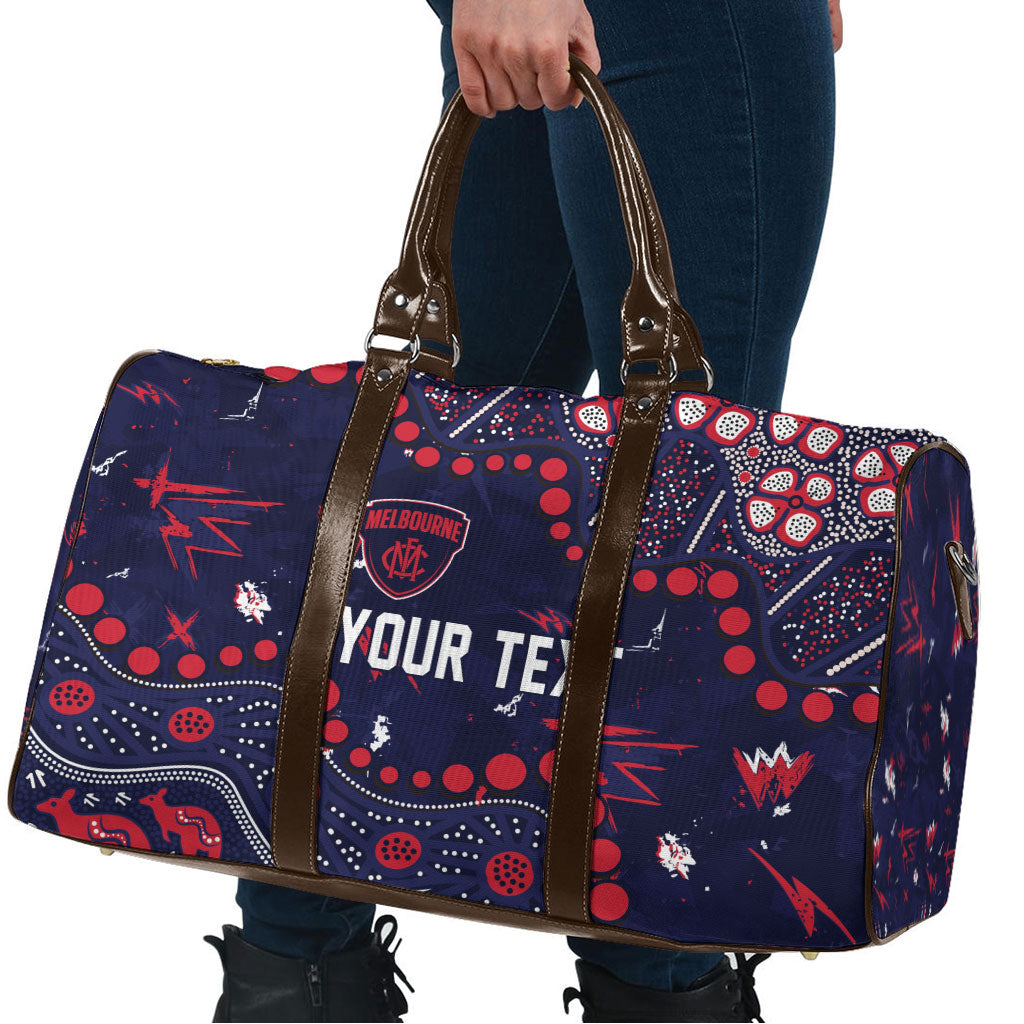 Personalized Melbourne Demons Travel Bag Aboriginal Pattern with Graffiti Style