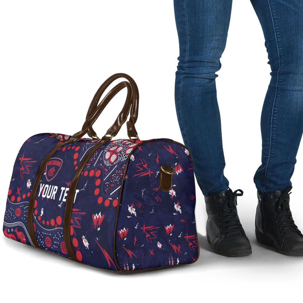 Personalized Melbourne Demons Travel Bag Aboriginal Pattern with Graffiti Style