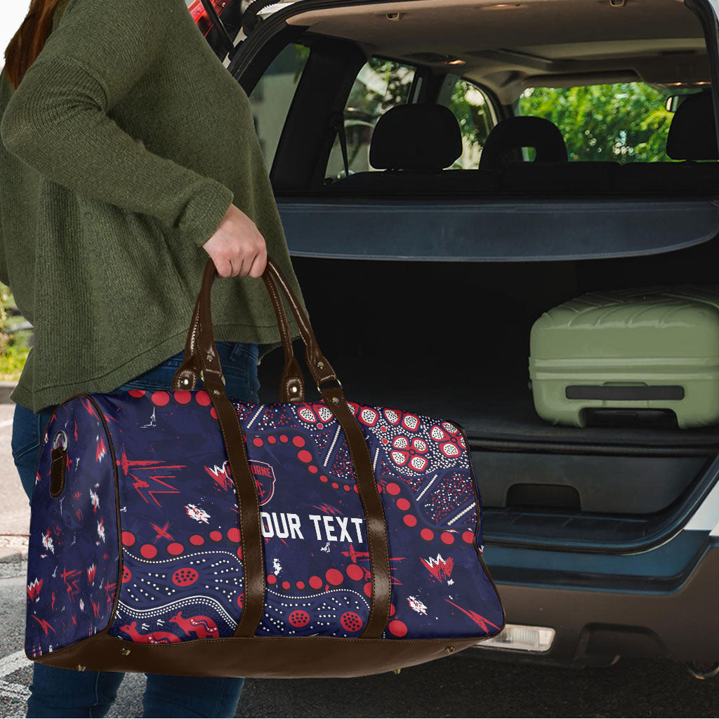 Personalized Melbourne Demons Travel Bag Aboriginal Pattern with Graffiti Style