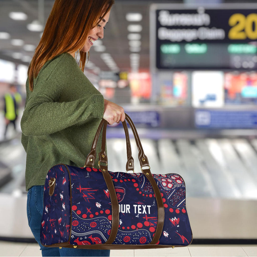 Personalized Melbourne Demons Travel Bag Aboriginal Pattern with Graffiti Style