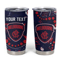 Personalized Melbourne Demons Tumbler Cup Aboriginal Pattern with Graffiti Style
