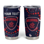 Personalized Melbourne Demons Tumbler Cup Aboriginal Pattern with Graffiti Style
