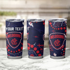Personalized Melbourne Demons Tumbler Cup Aboriginal Pattern with Graffiti Style