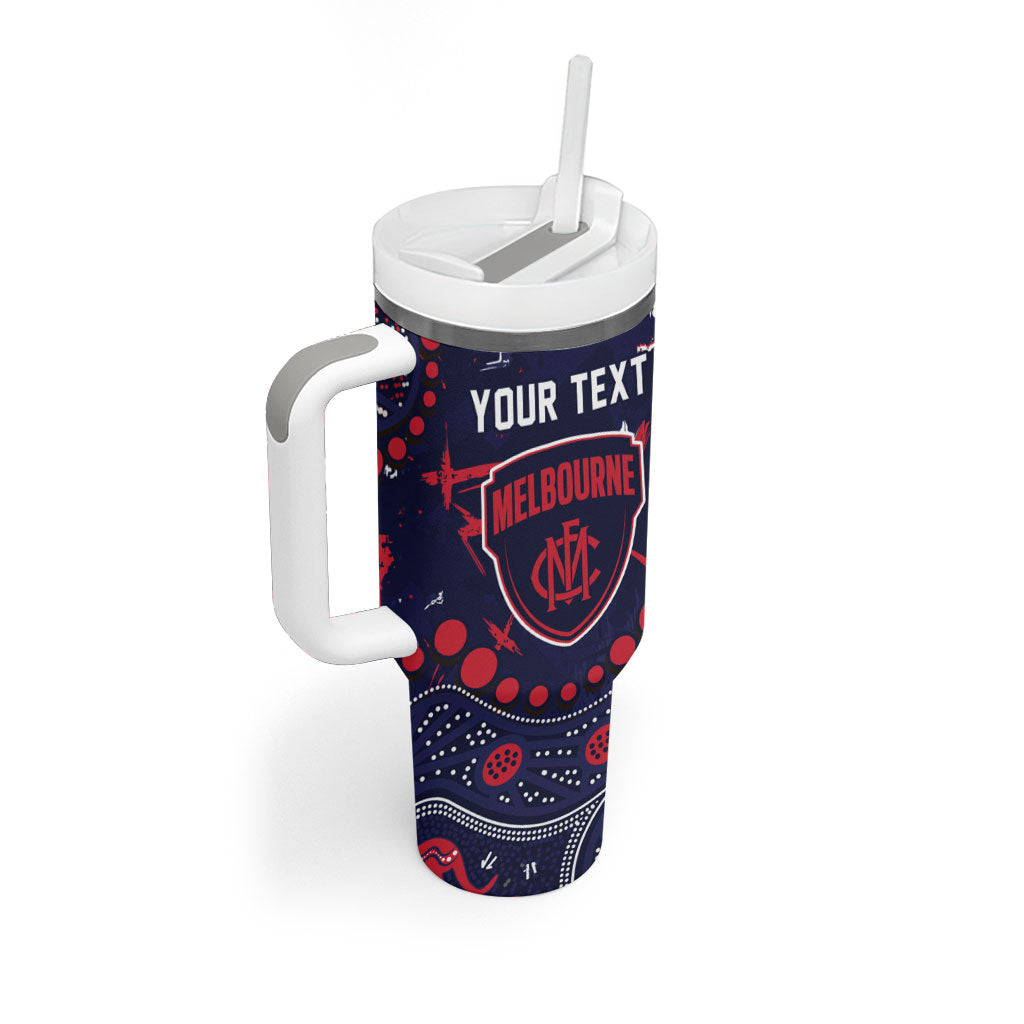 Personalized Melbourne Demons Tumbler With Handle Aboriginal Pattern with Graffiti Style