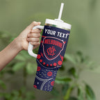 Personalized Melbourne Demons Tumbler With Handle Aboriginal Pattern with Graffiti Style