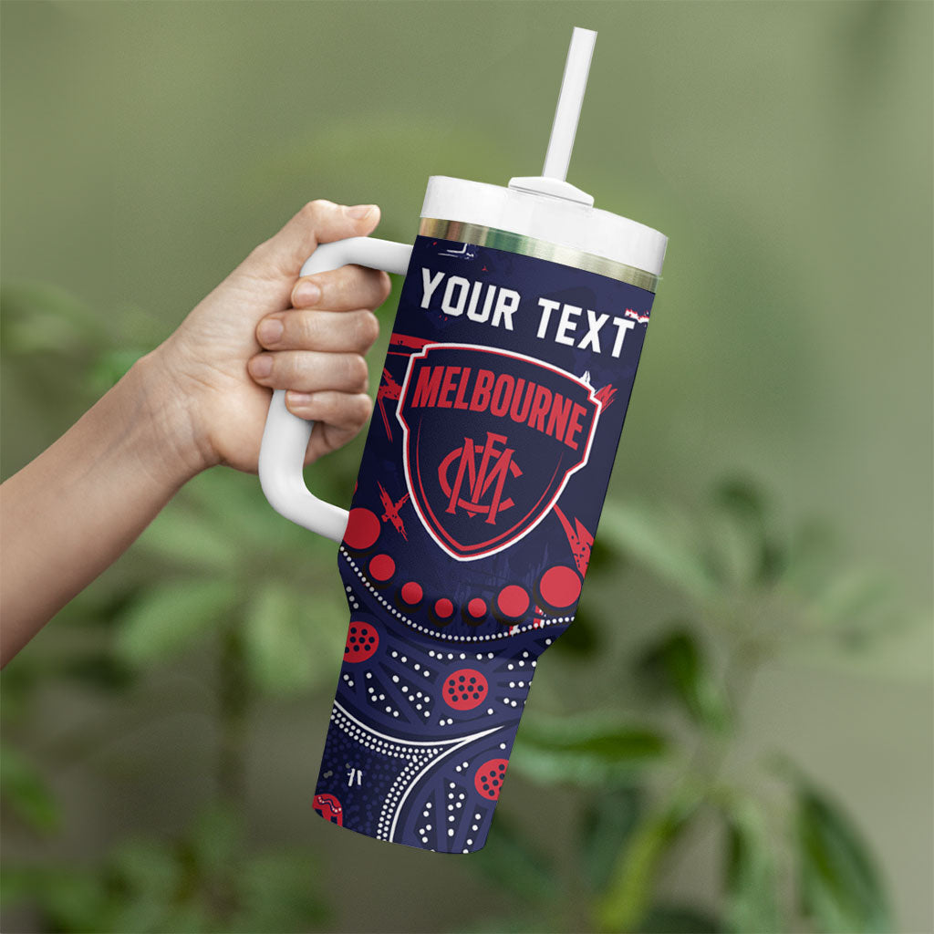 Personalized Melbourne Demons Tumbler With Handle Aboriginal Pattern with Graffiti Style