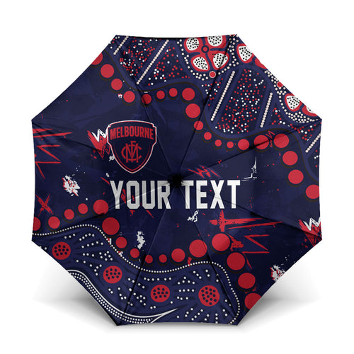 Personalized Melbourne Demons Umbrella Aboriginal Pattern with Graffiti Style