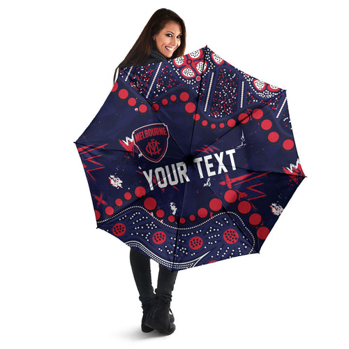 Personalized Melbourne Demons Umbrella Aboriginal Pattern with Graffiti Style