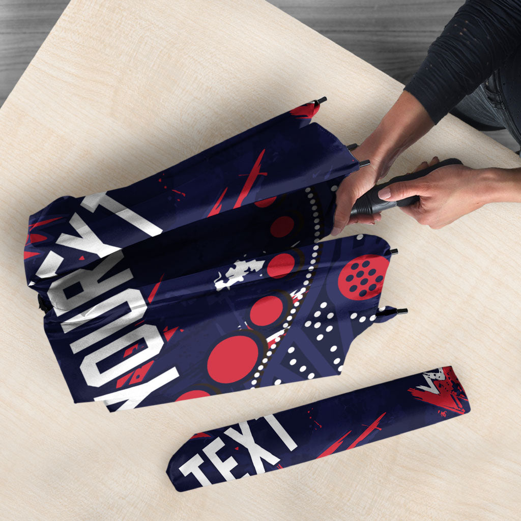 Personalized Melbourne Demons Umbrella Aboriginal Pattern with Graffiti Style