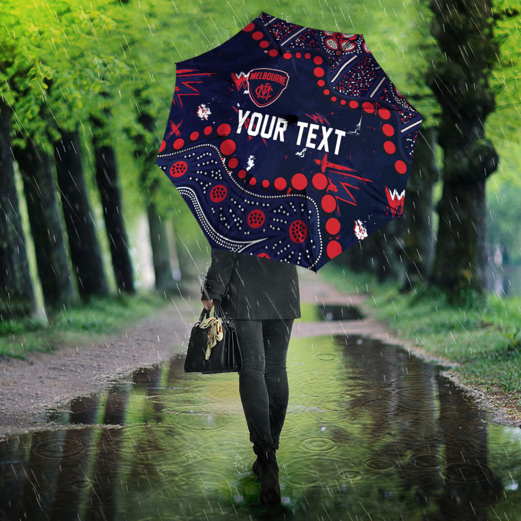 Personalized Melbourne Demons Umbrella Aboriginal Pattern with Graffiti Style