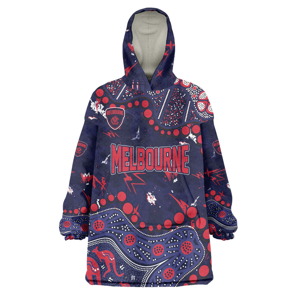 Personalized Melbourne Demons Wearable Blanket Hoodie Aboriginal Pattern with Graffiti Style