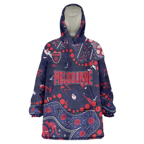 Personalized Melbourne Demons Wearable Blanket Hoodie Aboriginal Pattern with Graffiti Style