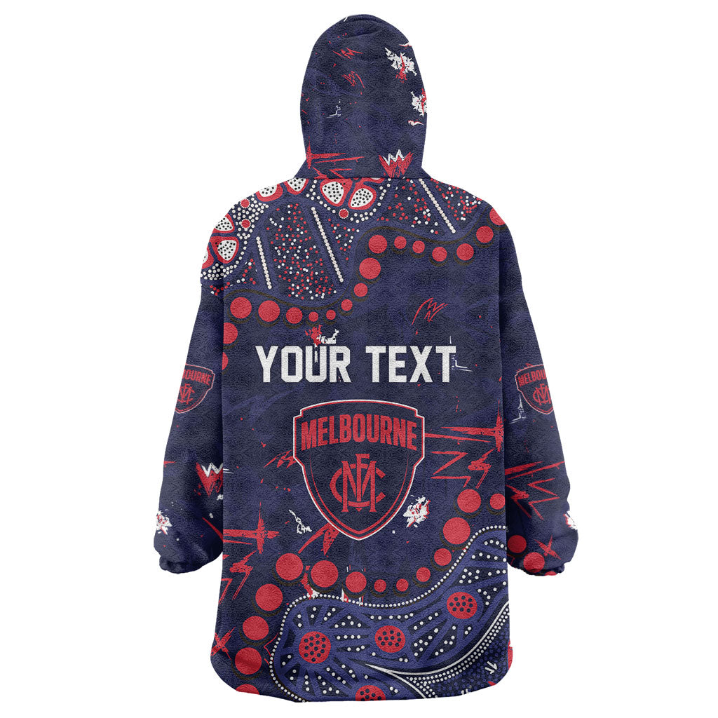 Personalized Melbourne Demons Wearable Blanket Hoodie Aboriginal Pattern with Graffiti Style
