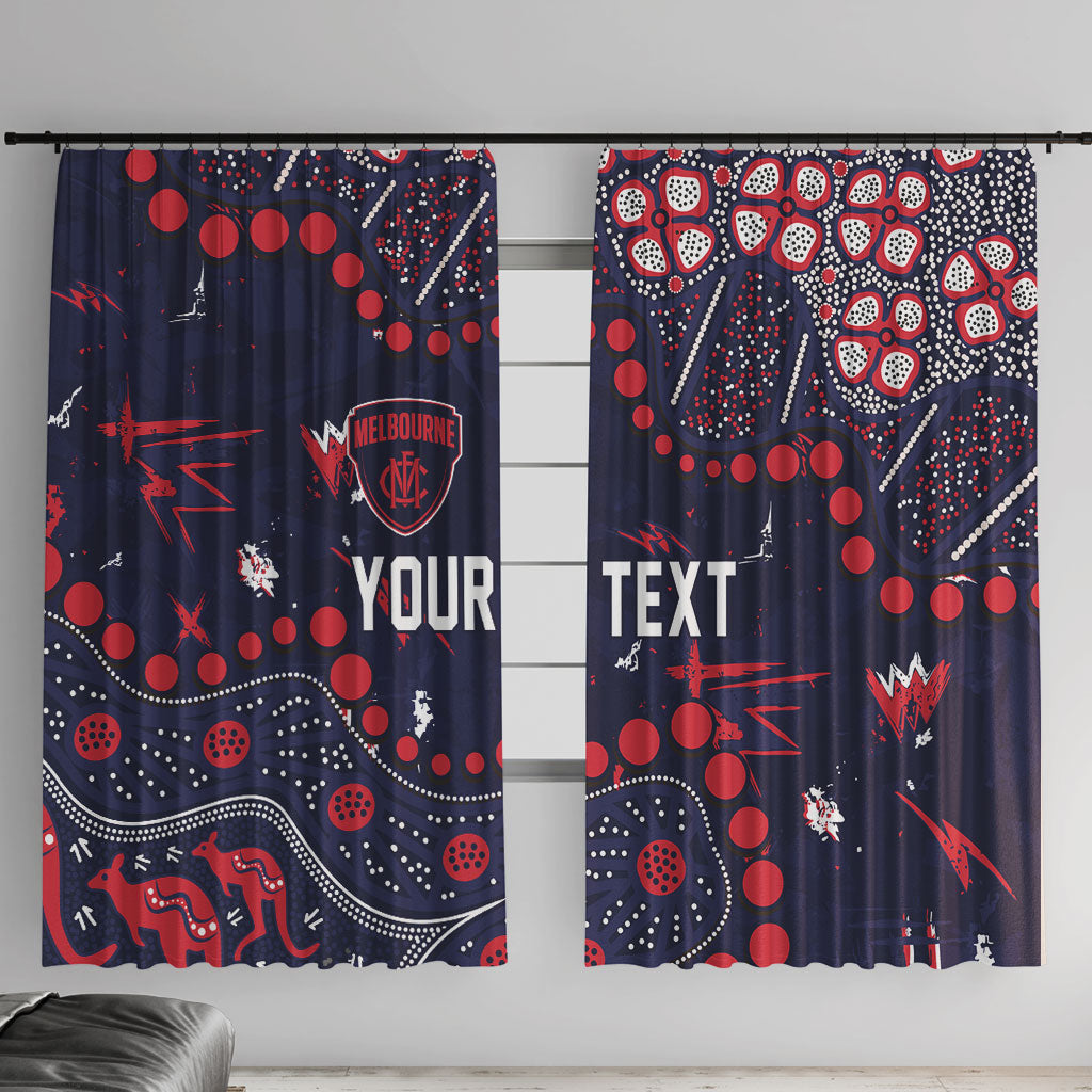 Personalized Melbourne Demons Window Curtain Aboriginal Pattern with Graffiti Style