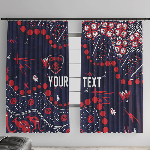 Personalized Melbourne Demons Window Curtain Aboriginal Pattern with Graffiti Style