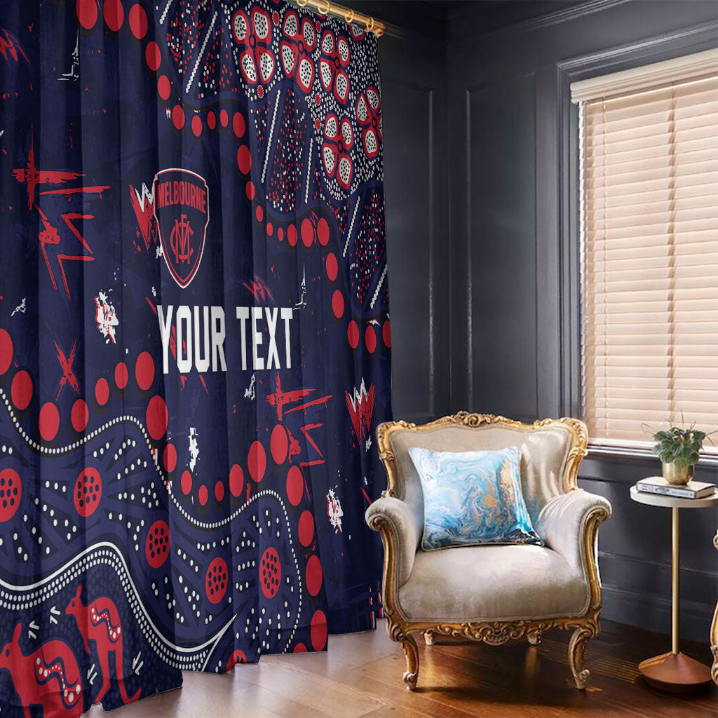 Personalized Melbourne Demons Window Curtain Aboriginal Pattern with Graffiti Style