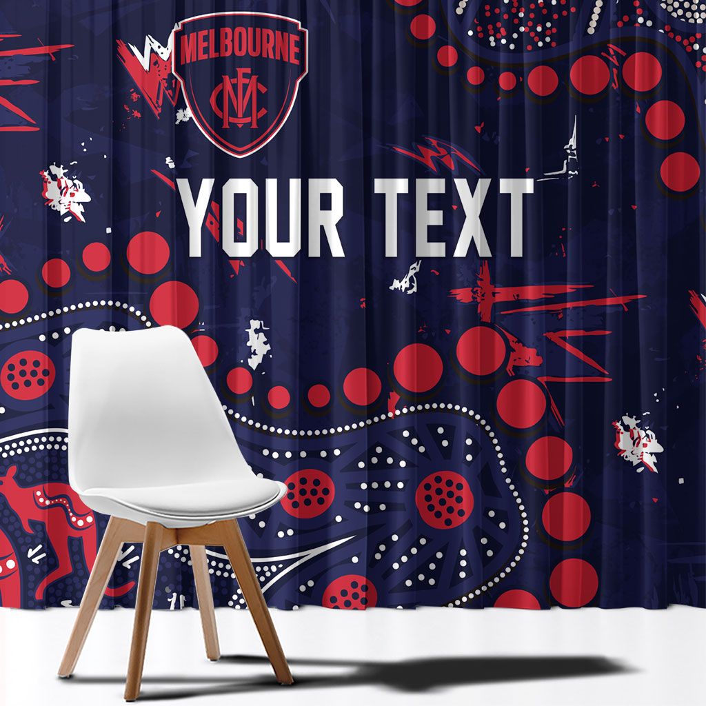 Personalized Melbourne Demons Window Curtain Aboriginal Pattern with Graffiti Style