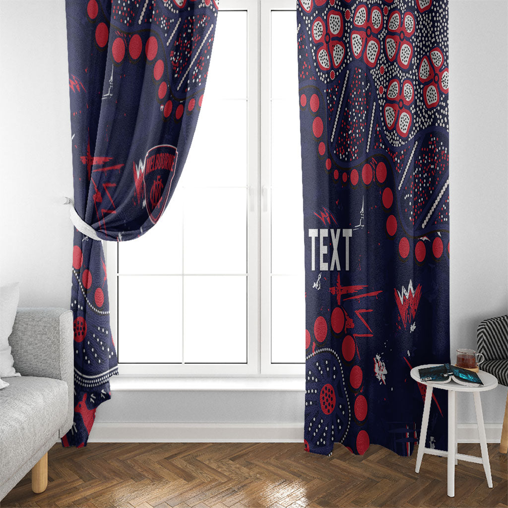 Personalized Melbourne Demons Window Curtain Aboriginal Pattern with Graffiti Style
