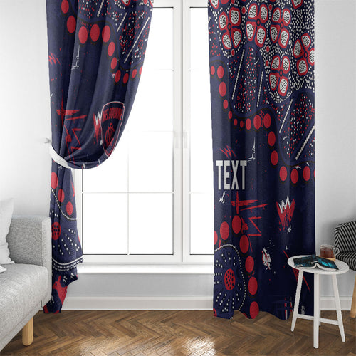 Personalized Melbourne Demons Window Curtain Aboriginal Pattern with Graffiti Style